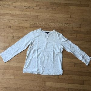 French Connection Embroidered Linen Shirt White
